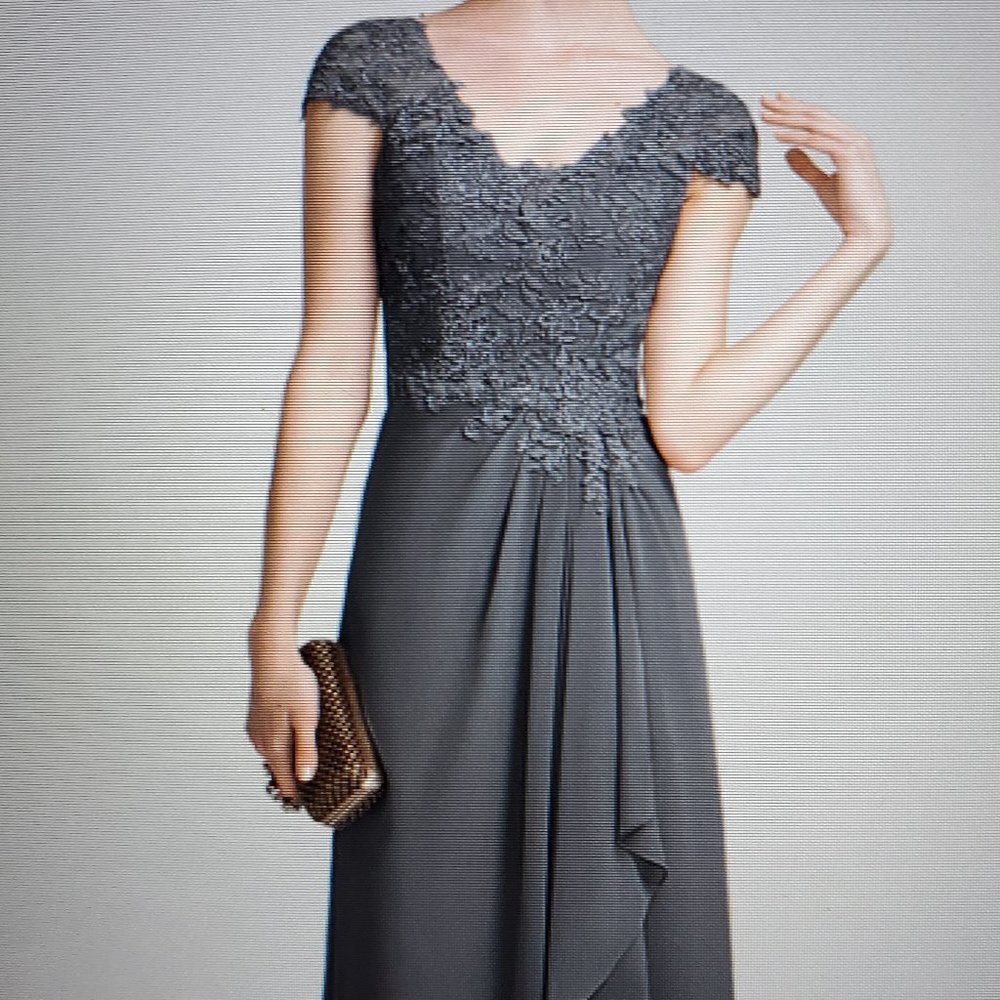 Grey Floor Length Formal Gown